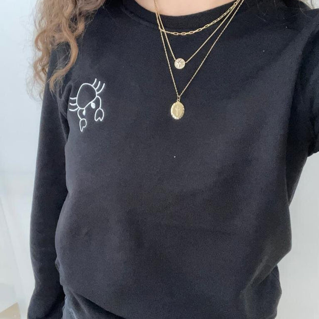 Sweat-shirt brodé col rond CRABYOGI